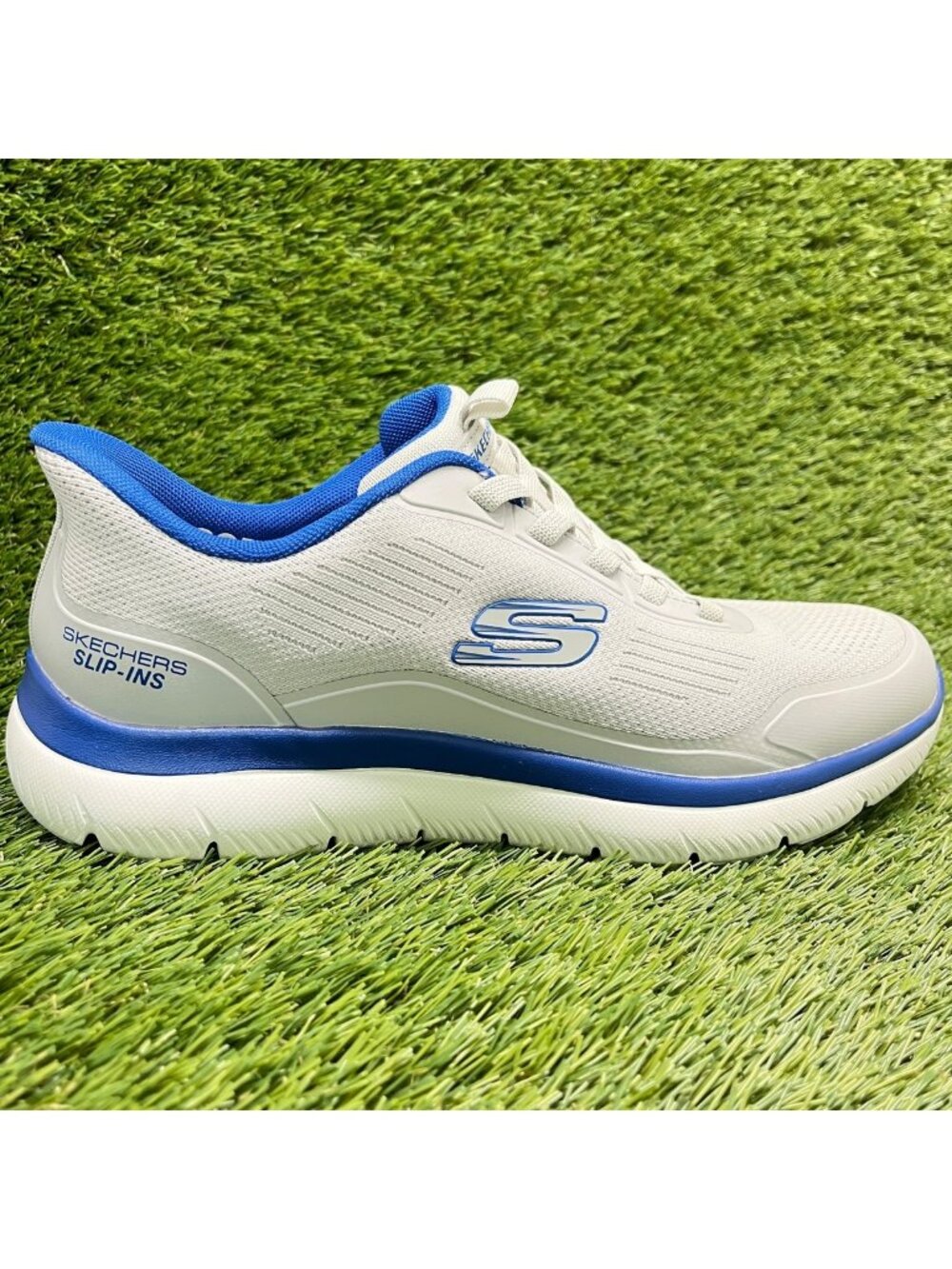 Skechers Summits Leyter Mens Size 8.5 Gray Blue Athletic Running Shoes Sneakers